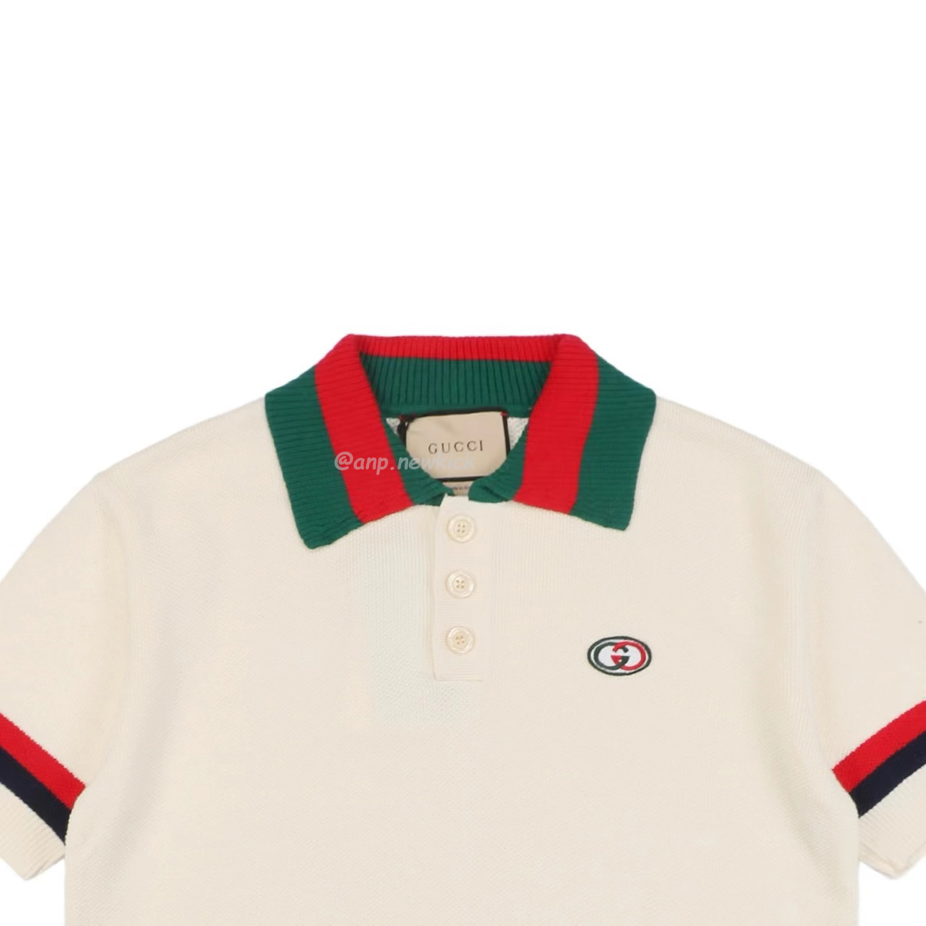 Gucci Logo Appliqued Striped Cotton Polo Shirt (6) - newkick.app